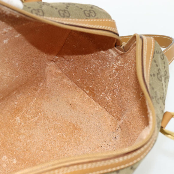 GUCCI GG Canvas Hand Bag 2way Beige Gold 000 2854 0281 Auth 177485