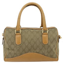 GUCCI GG Canvas Hand Bag 2way Beige Gold 000 2854 0281 Auth 177485-2