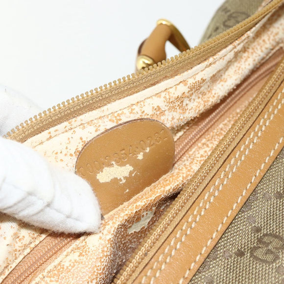 GUCCI GG Canvas Hand Bag 2way Beige Gold 000 2854 0281 Auth 177485