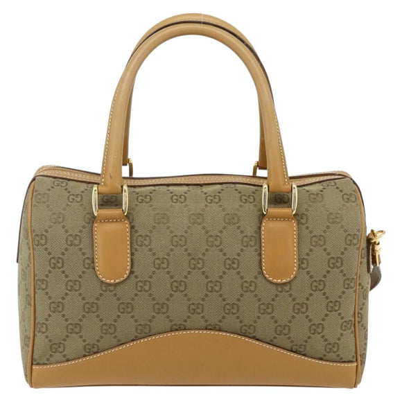 GUCCI GG Canvas Hand Bag 2way Beige Gold 000 2854 0281 Auth 177485