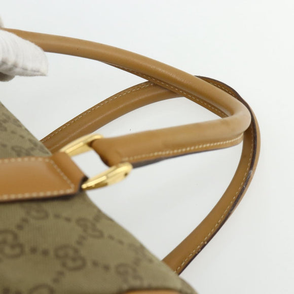 GUCCI GG Canvas Hand Bag 2way Beige Gold 000 2854 0281 Auth 177485