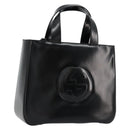 GUCCI Hand Bag Patent leather Black Silver 000 2058 0504 5 Auth 177486-1