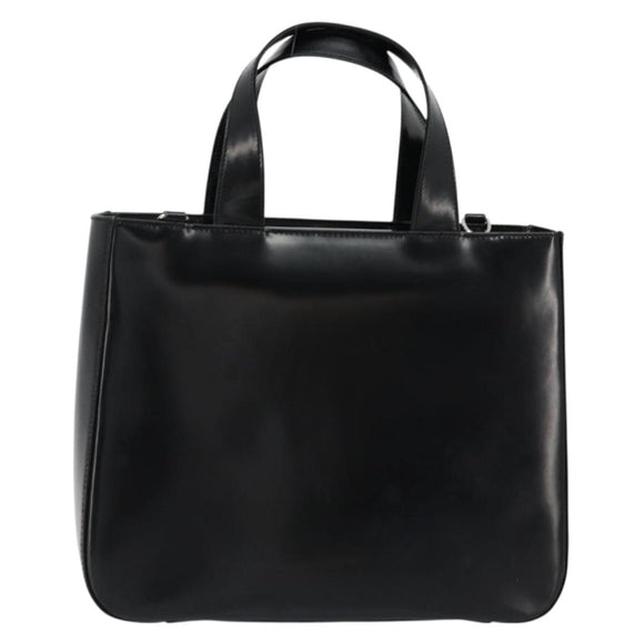 GUCCI Hand Bag Patent leather Black Silver 000 2058 0504 5 Auth 177486