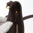 PRADA Schoudertas Canvas Bruin Goud Auth 177488A-9