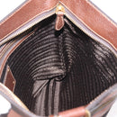 PRADA Schoudertas Canvas Bruin Goud Auth 177488A-20