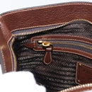 PRADA Schoudertas Canvas Bruin Goud Auth 177488A-22