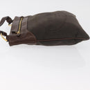 PRADA Schoudertas Canvas Bruin Goud Auth 177488A-4
