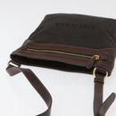 PRADA Schoudertas Canvas Bruin Goud Auth 177488A-6