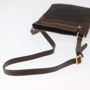 PRADA Schoudertas Canvas Bruin Goud Auth 177488A-7