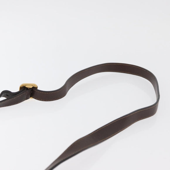 PRADA Schoudertas Canvas Bruin Goud Auth 177488A