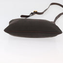 PRADA Schoudertas Canvas Bruin Goud Auth 177488A-5