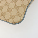 GUCCI GG Canvas Sherry Line Shoulder Bag Beige Silver 146309 Auth 177489A-10