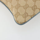 GUCCI GG Canvas Sherry Line Shoulder Bag Beige Silver 146309 Auth 177489A-11