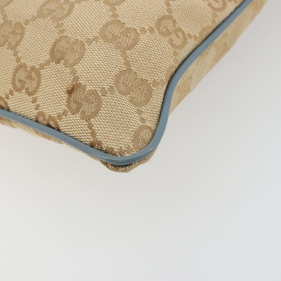 GUCCI GG Canvas Sherry Line Shoulder Bag Beige Silver 146309 Auth 177489A