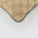 GUCCI GG Canvas Sherry Line Shoulder Bag Beige Silver 146309 Auth 177489A-13