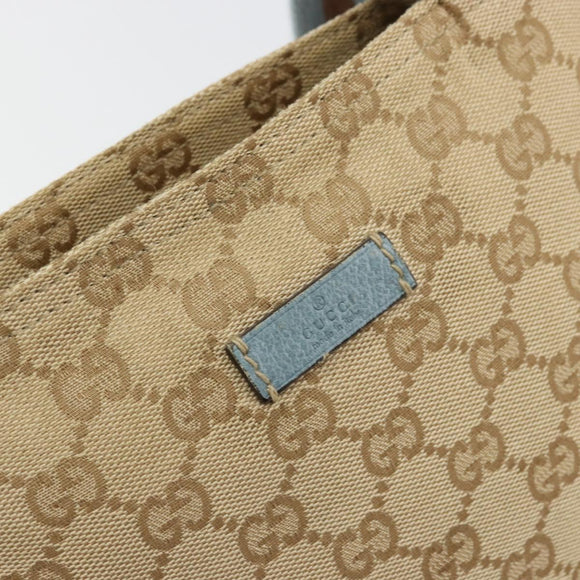 GUCCI GG Canvas Sherry Line Shoulder Bag Beige Silver 146309 Auth 177489A