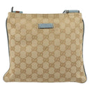 GUCCI GG Canvas Sherry Line Shoulder Bag Beige Silver 146309 Auth 177489A-2