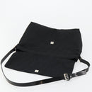 FENDI Zucca Canvas Shoulder Bag Black Silver Auth 177493A-16