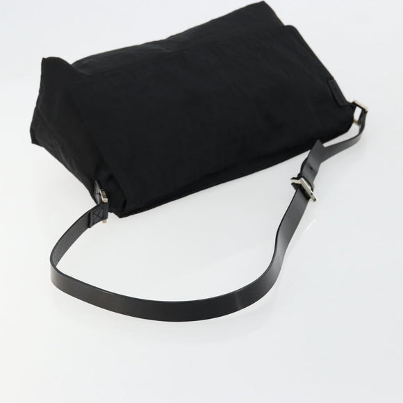 FENDI Zucca Canvas Schultertasche Schwarz Silber Auth 177493A
