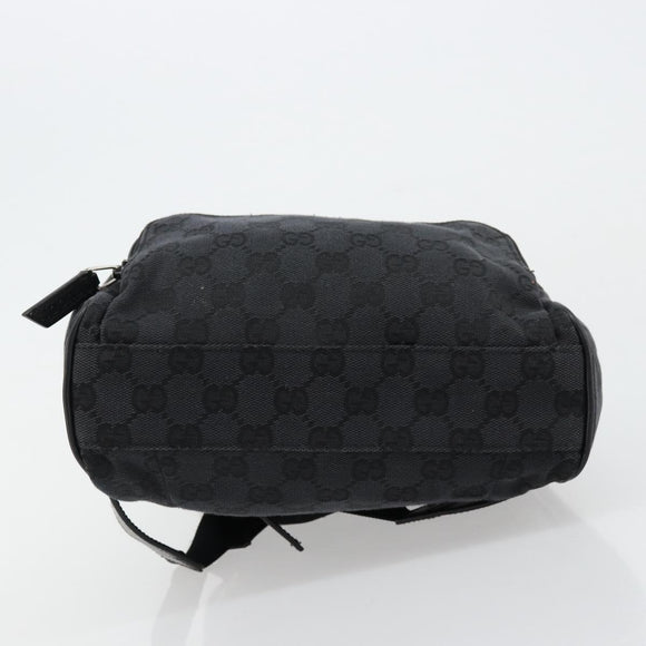 GUCCI GG Canvas Backpack Black Silver 019 0352 Auth 177495A