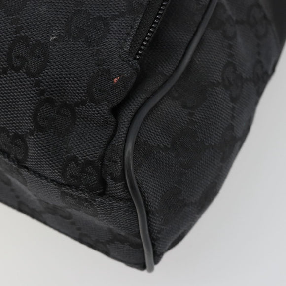 GUCCI GG Canvas Backpack Black Silver 019 0352 Auth 177495A