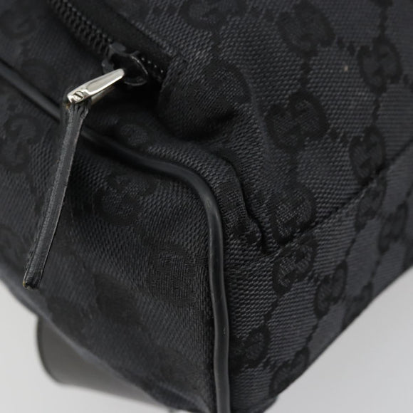 GUCCI GG Canvas Backpack Black Silver 019 0352 Auth 177495A