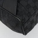 GUCCI GG Canvas Backpack Black Silver 019 0352 Auth 177495A-15
