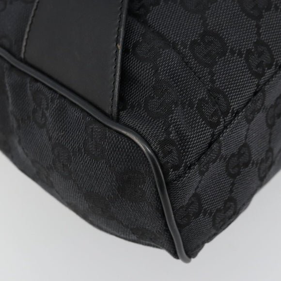 GUCCI GG Canvas Backpack Black Silver 019 0352 Auth 177495A