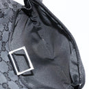 GUCCI GG Canvas Backpack Black Silver 019 0352 Auth 177495A-26