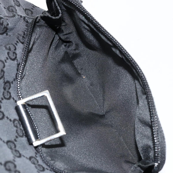 GUCCI GG Canvas Backpack Black Silver 019 0352 Auth 177495A