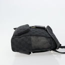 GUCCI GG Canvas Backpack Black Silver 019 0352 Auth 177495A-4