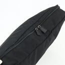 PRADA Pouch Nylon Silver Black Auth 177496A-5