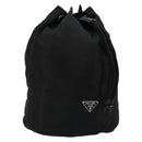 PRADA Purse Pouch Nylon Black Silver Auth 177497A-1