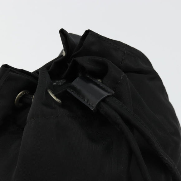 PRADA Purse Pouch Nylon Black Silver Auth 177497A