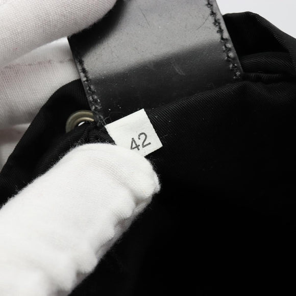 PRADA Purse Pouch Nylon Black Silver Auth 177497A