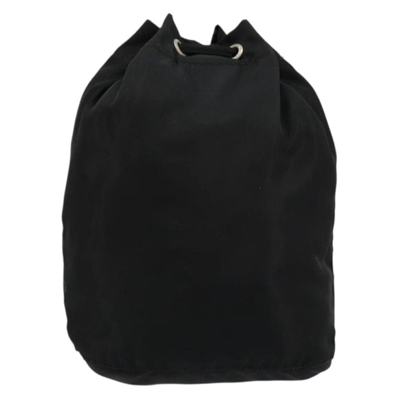 PRADA Purse Pouch Nylon Black Silver Auth 177497A