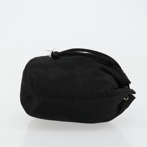 PRADA Purse Pouch Nylon Black Silver Auth 177497A