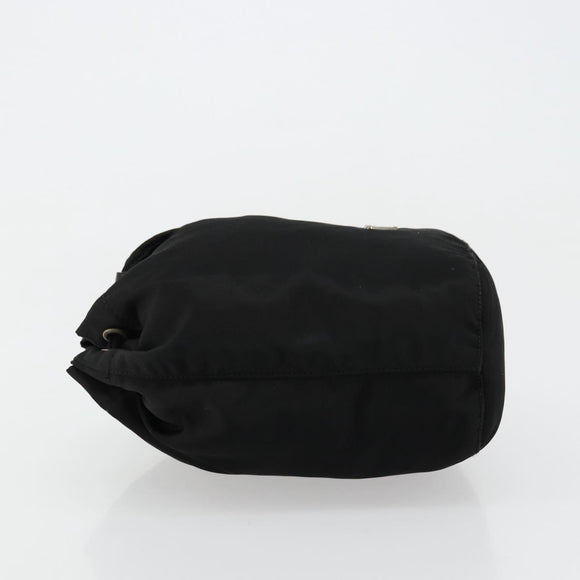 PRADA Purse Pouch Nylon Black Silver Auth 177497A