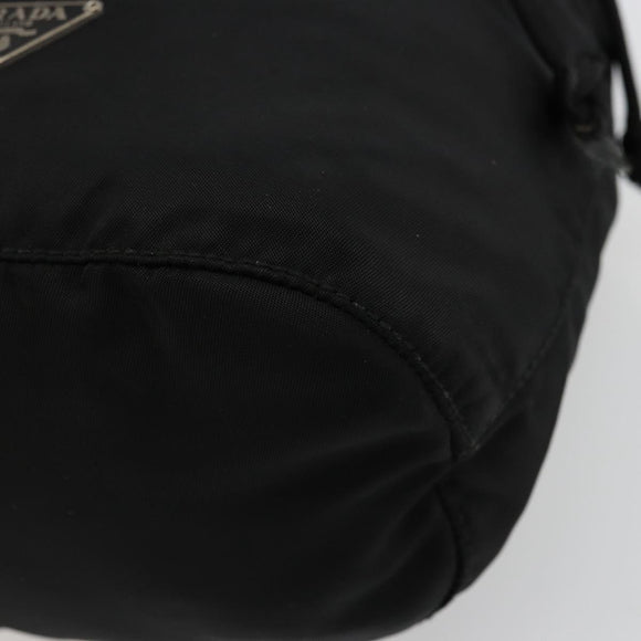 PRADA Purse Pouch Nylon Black Silver Auth 177497A