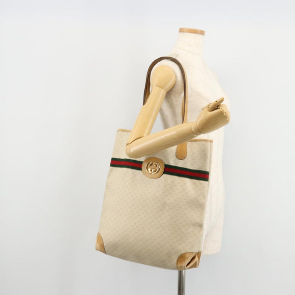 GUCCI GG Supreme Web Sherry Line Bag PVC Ivory Red 002 904 0131 Auth 177498