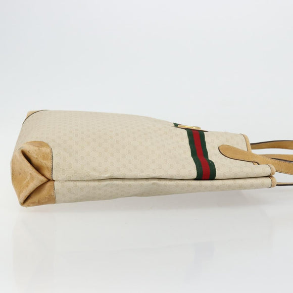 GUCCI GG Supreme Web Sherry Line Bag PVC Ivory Red 002 904 0131 Auth 177498