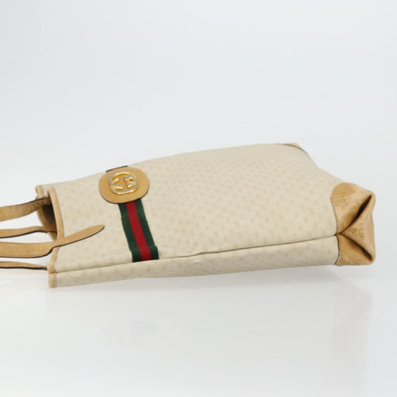 GUCCI GG Supreme Web Sherry Line Bag PVC Ivory Red 002 904 0131 Auth 177498