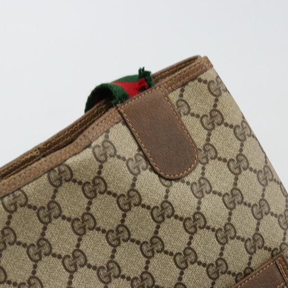 GUCCI GG Supreme Web Sherry Line Bag PVC Beige Red Green 39 02 003 Auth 177499