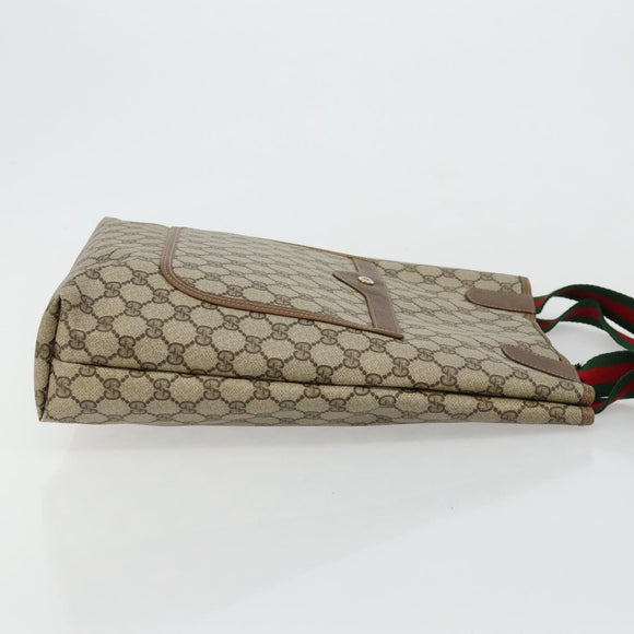 GUCCI GG Supreme Web Sherry Line Bag PVC Beige Red Green 39 02 003 Auth 177499