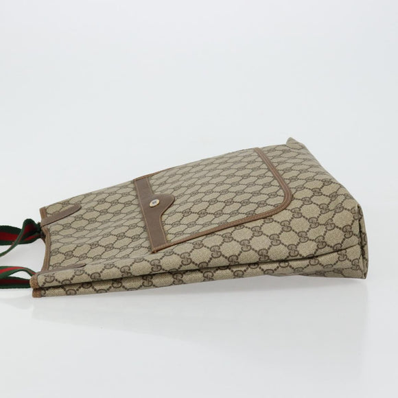 GUCCI GG Supreme Web Sherry Line Bag PVC Beige Red Green 39 02 003 Auth 177499