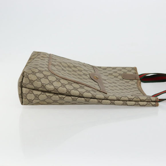 GUCCI GG Supreme Web Sherry Line Bag PVC Beige Red Green 39 02 003 Auth 177501