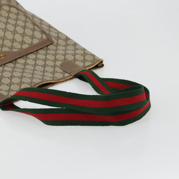 GUCCI GG Supreme Web Sherry Line Bag PVC Beige Red Green 39 02 003 Auth 177501