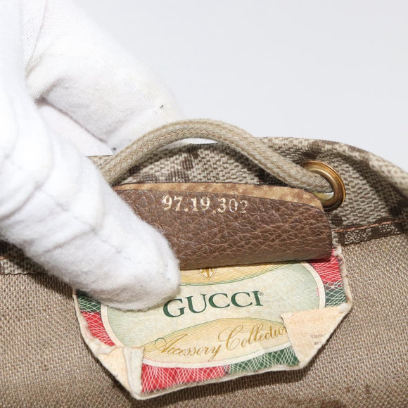GUCCI GG Supreme purse Shoulder Bag PVC Beige Gold 97 19 302 Auth 177502