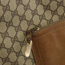 GUCCI GG Supreme Web Sherry Line Tote Bag PVC Beige Red Green Auth 177505-18