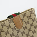 GUCCI GG Supreme Web Sherry Line Tote Bag PVC Beige Red Green Auth 177505-9